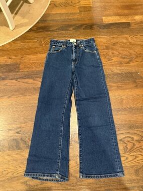 Girls Bellerose Dark Blue High-Waist Wide-Leg Jeans